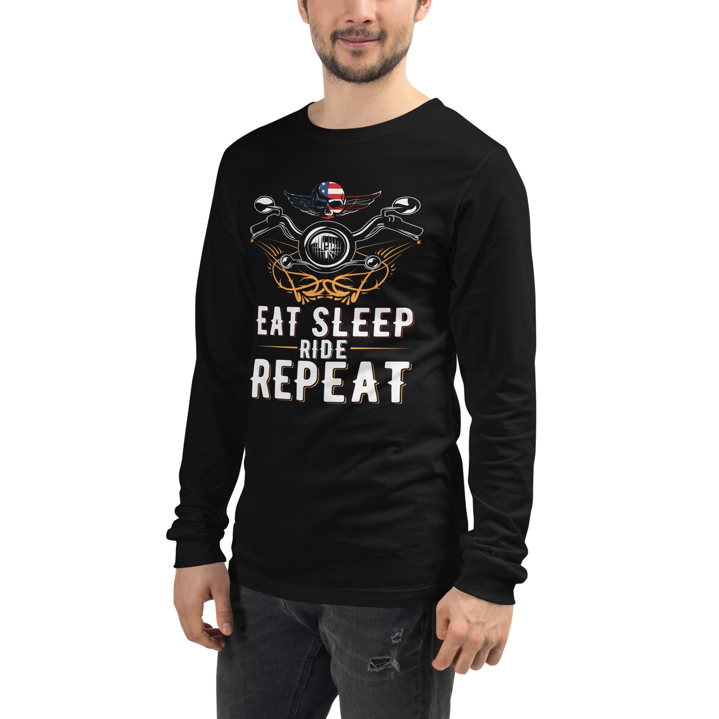 t-shirt long sleeve eat sleep repeat