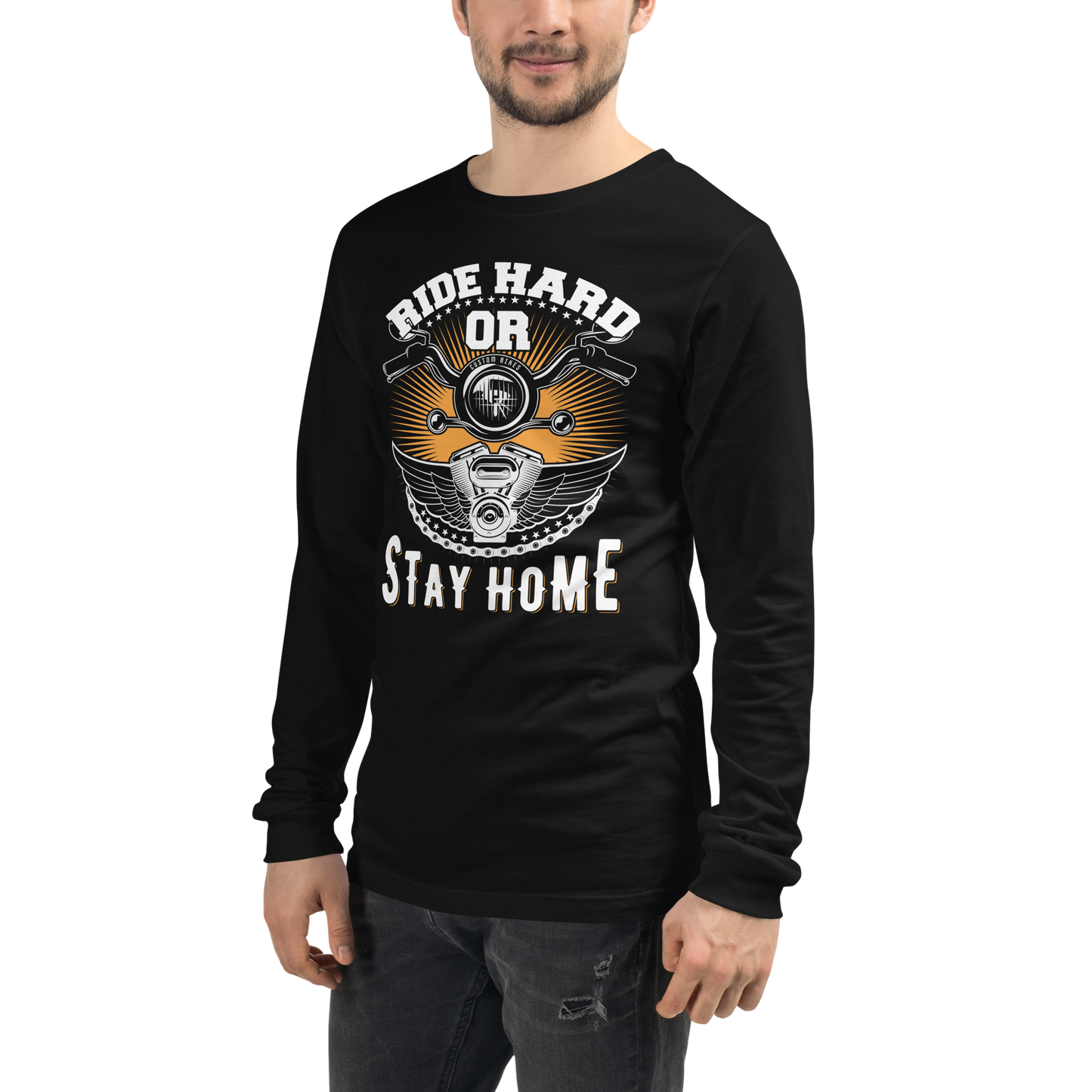 Unisex long-sleeved t-shirt ride Hard