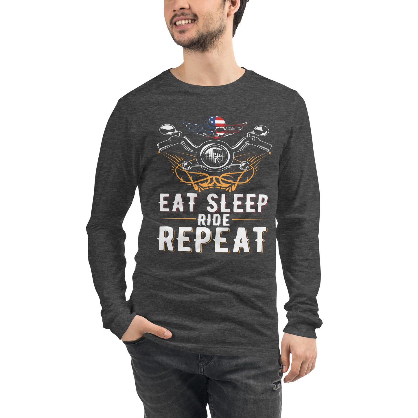 t-shirt long sleeve eat sleep repeat