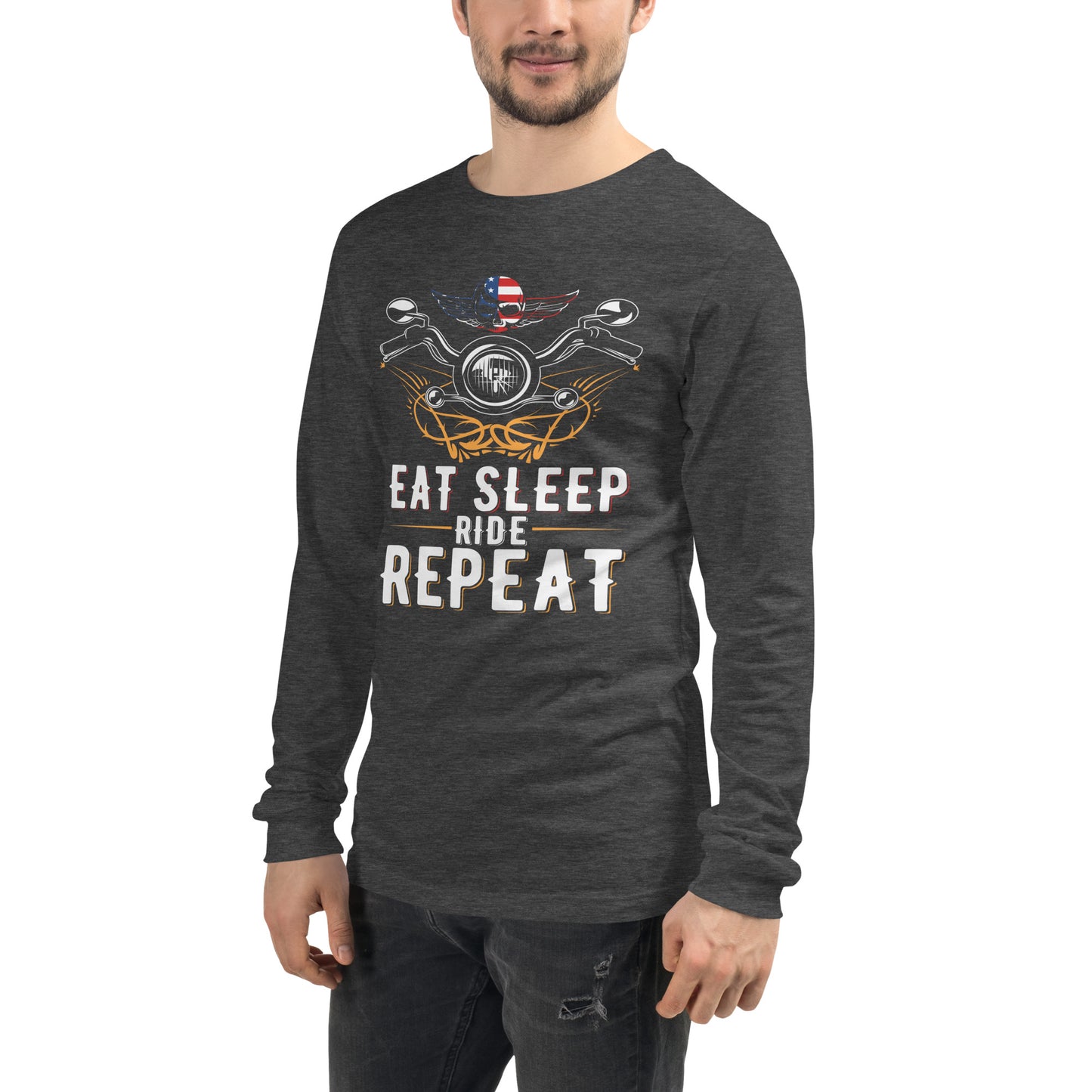 t-shirt long sleeve eat sleep repeat