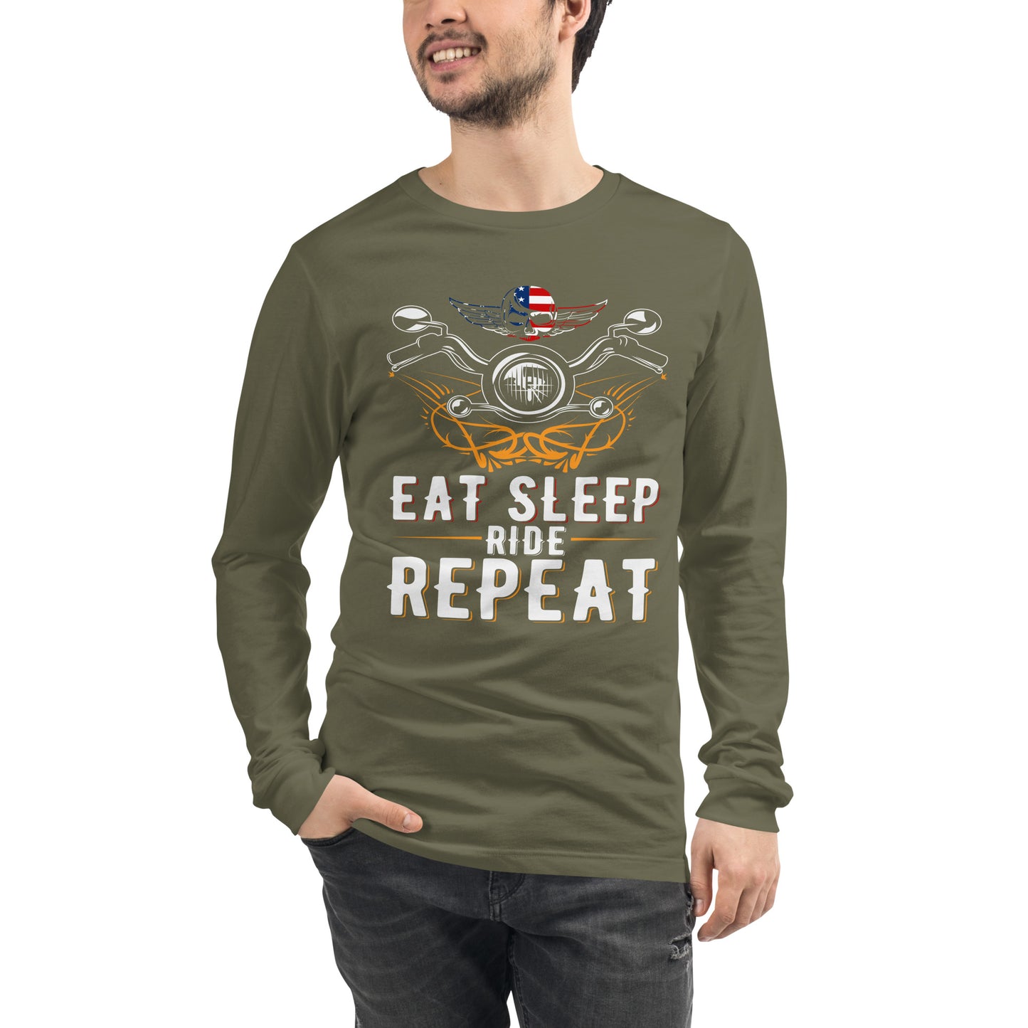 t-shirt long sleeve eat sleep repeat