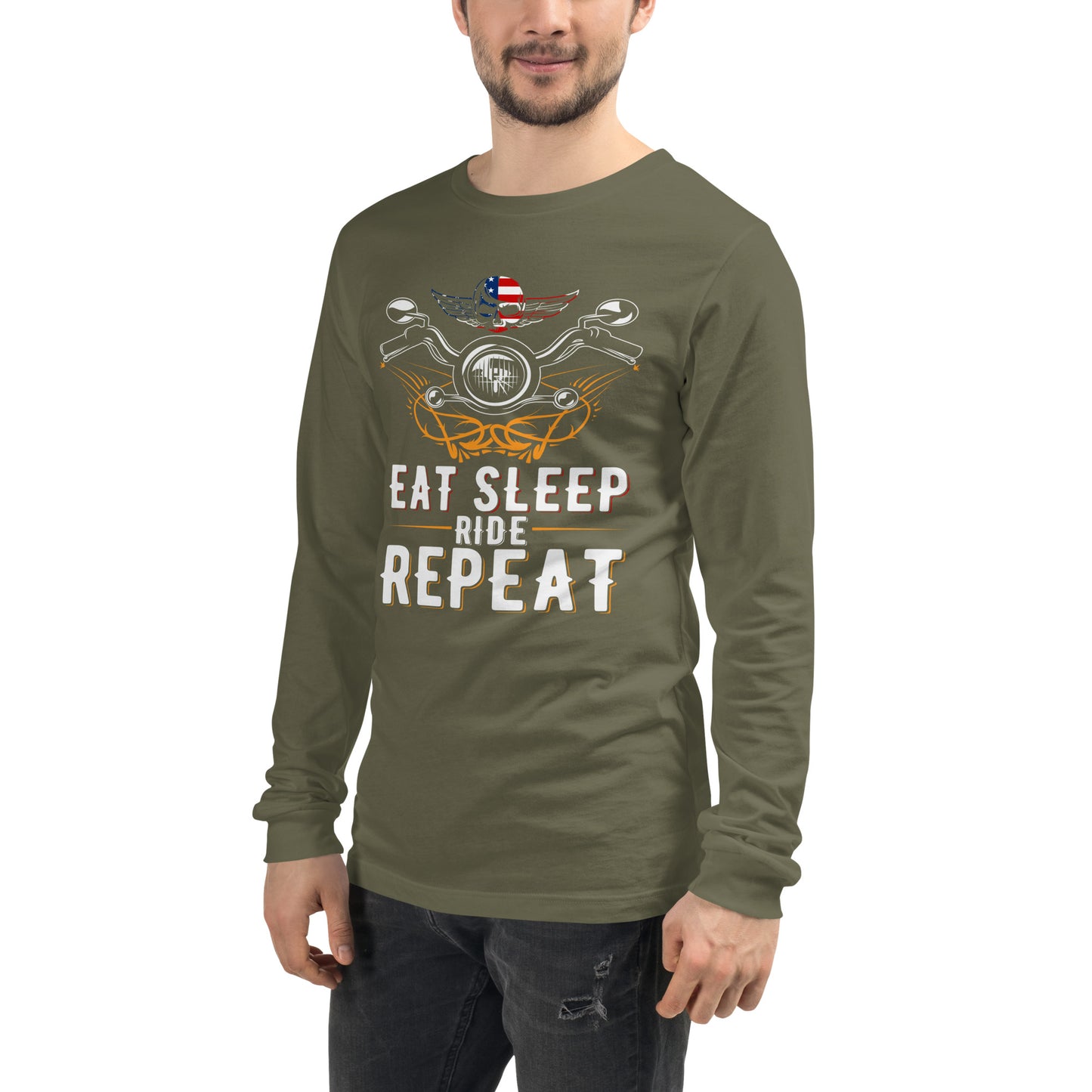 t-shirt long sleeve eat sleep repeat