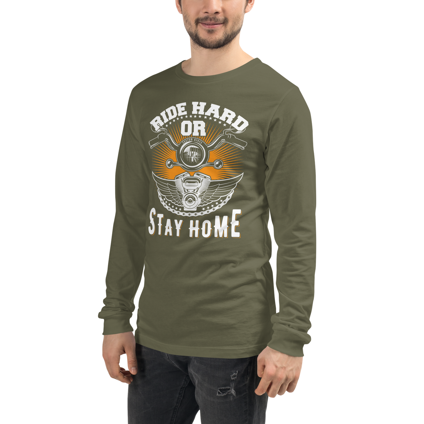 Unisex long-sleeved t-shirt ride Hard