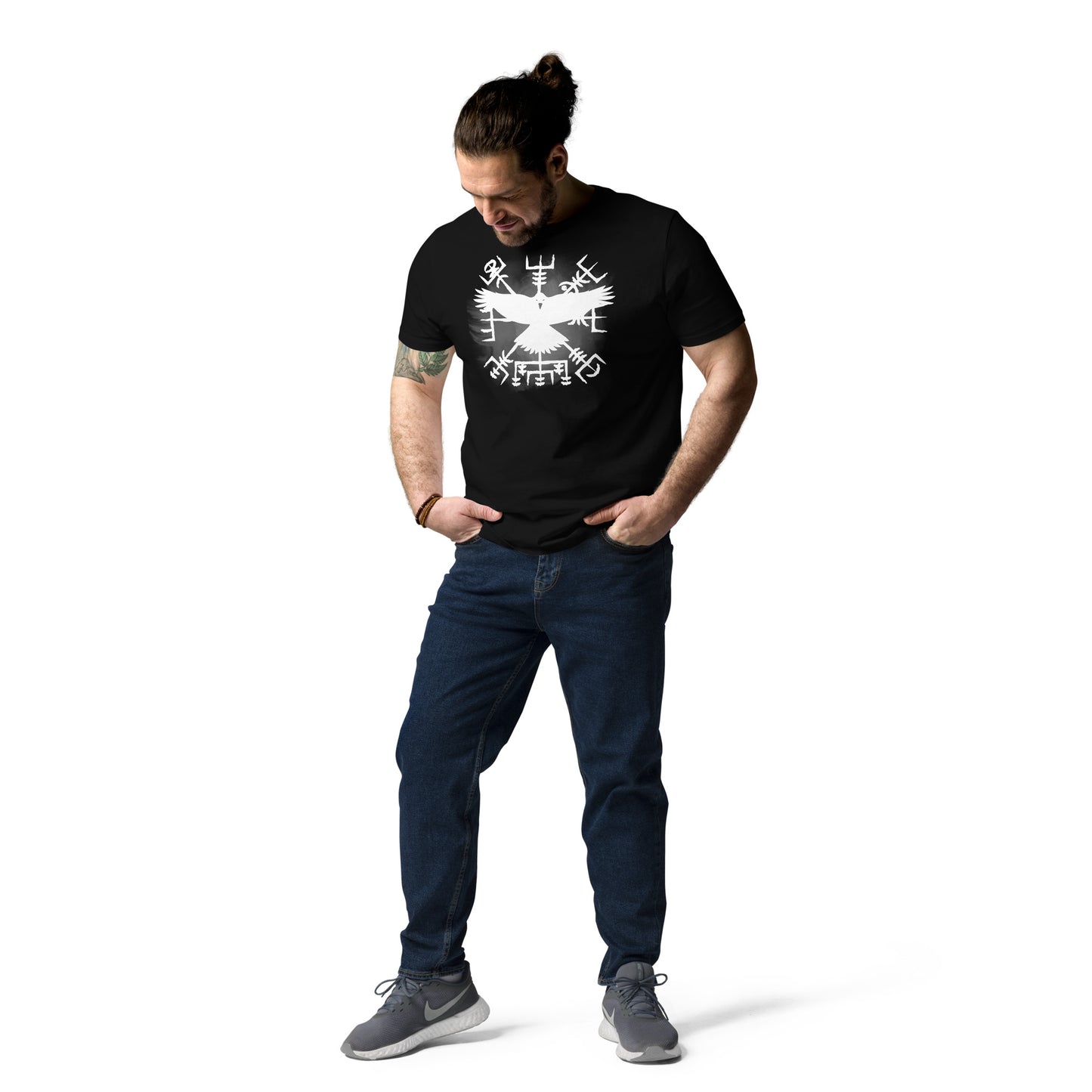 Unisex organic cotton t-shirt - bindrune raven