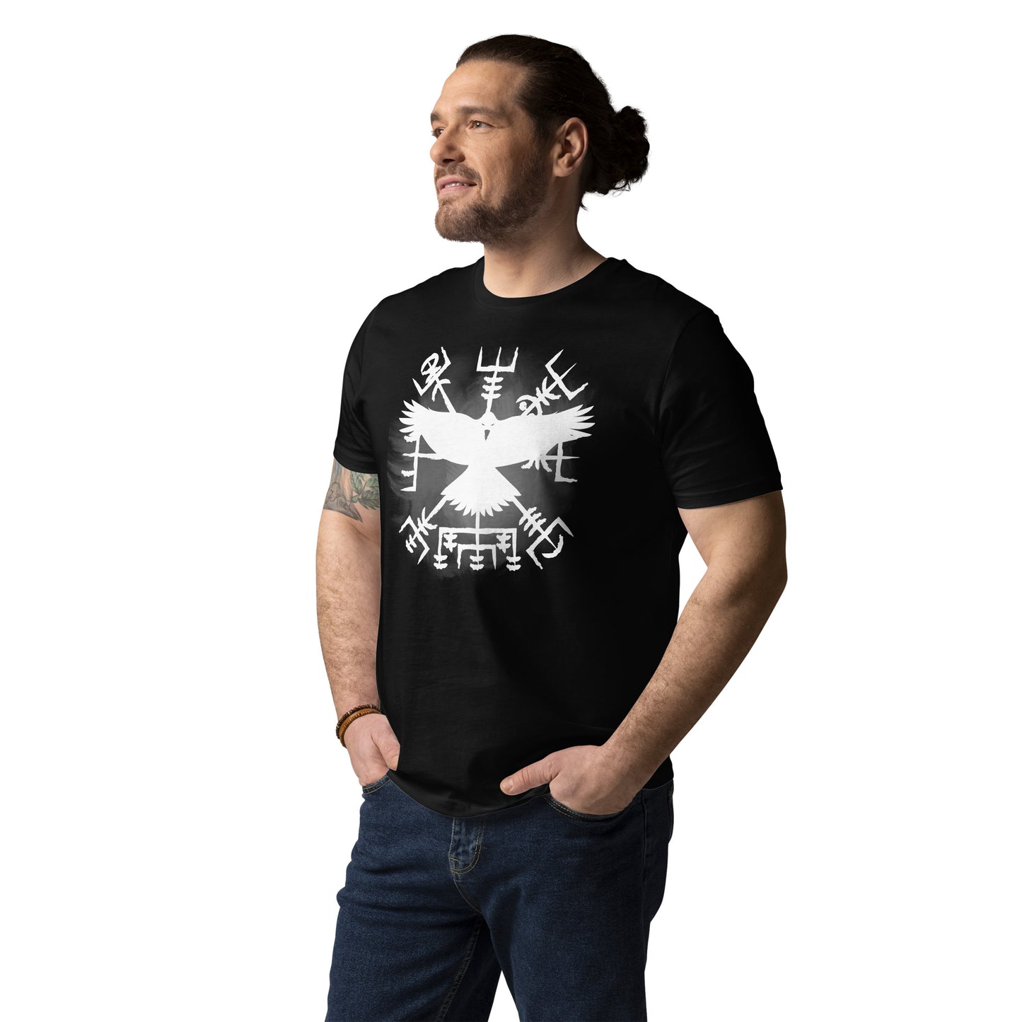 Unisex organic cotton t-shirt - bindrune raven