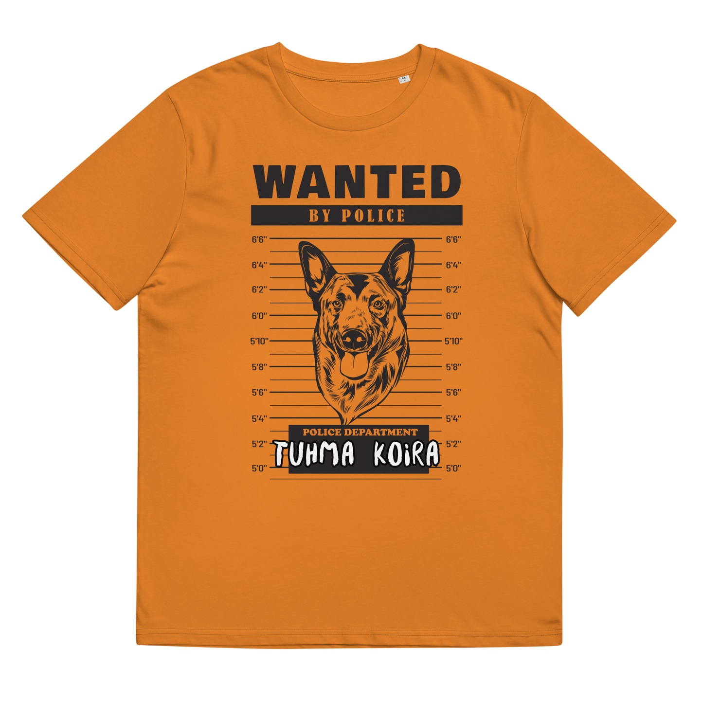 Unisex luomupuuvillainen t-paita - tuhma koira  malinois