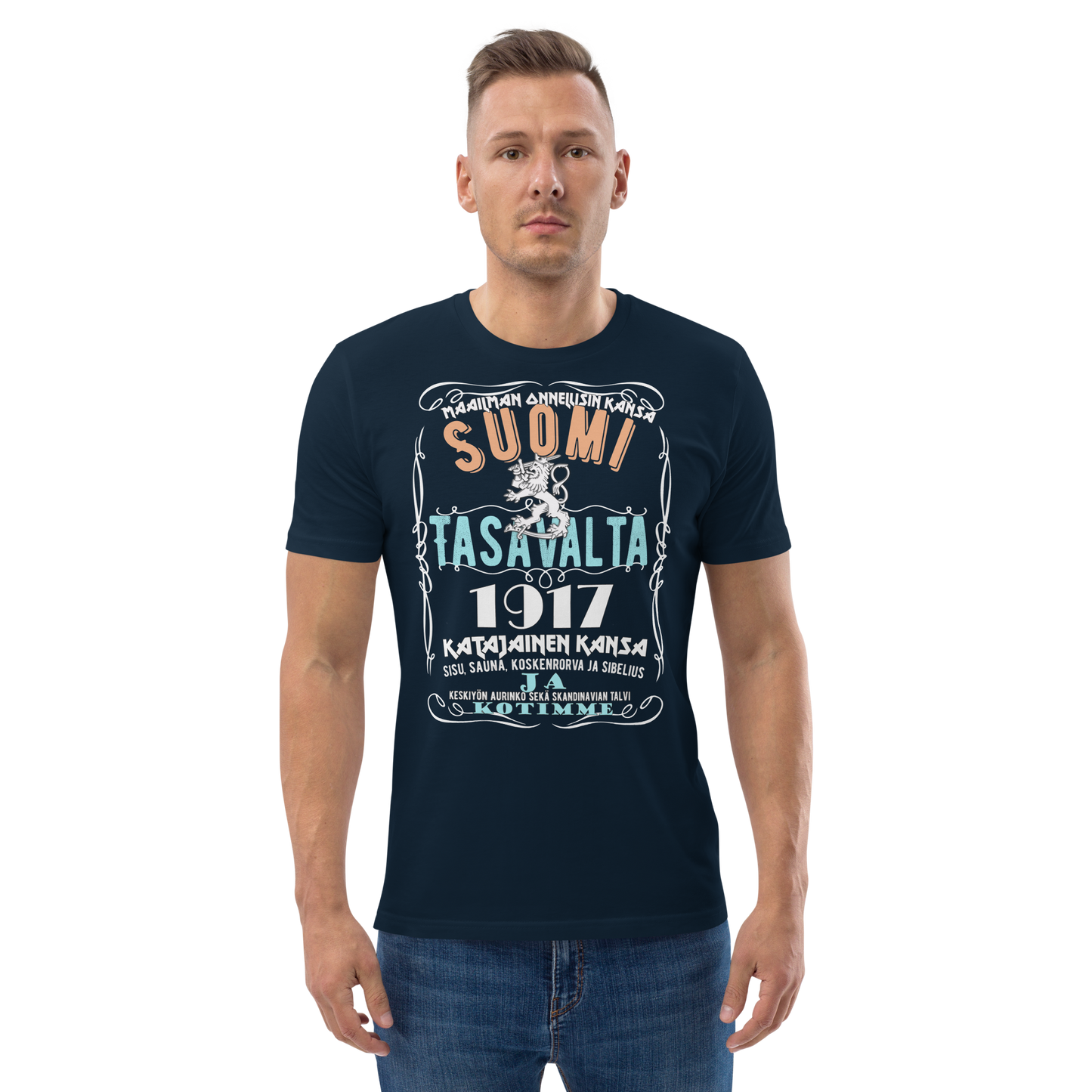 Unisex organic cotton t-shirt - the happiest people in the world