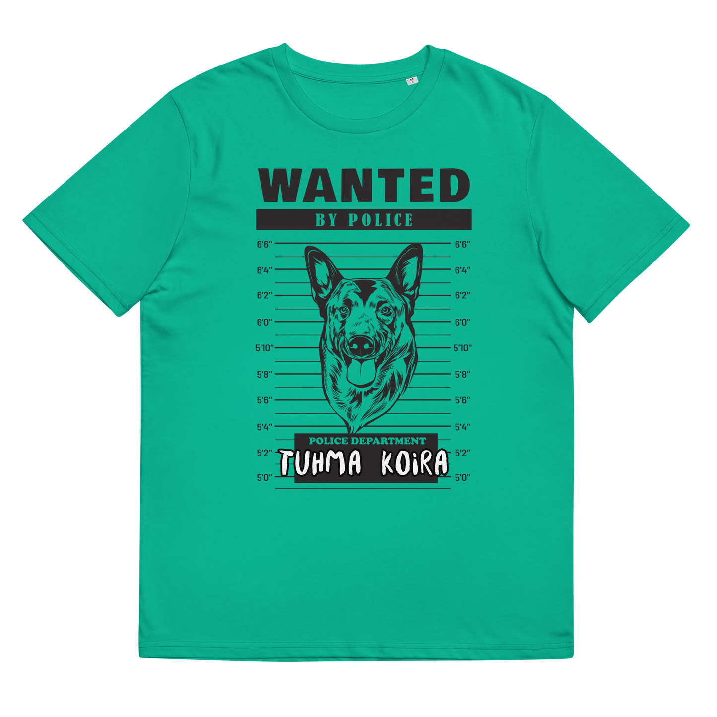 Unisex luomupuuvillainen t-paita - tuhma koira  malinois