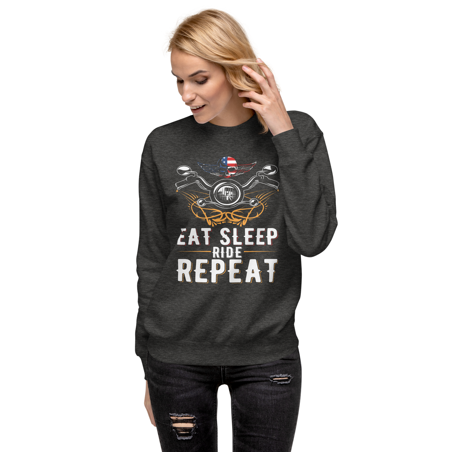 Unisex Premium Sweatshirt eat sleep repeat