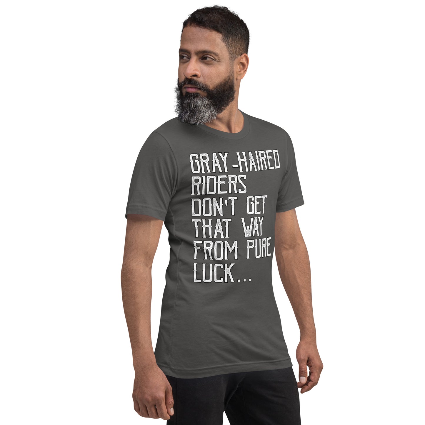 Unisex t-shirt - greyhaired biker