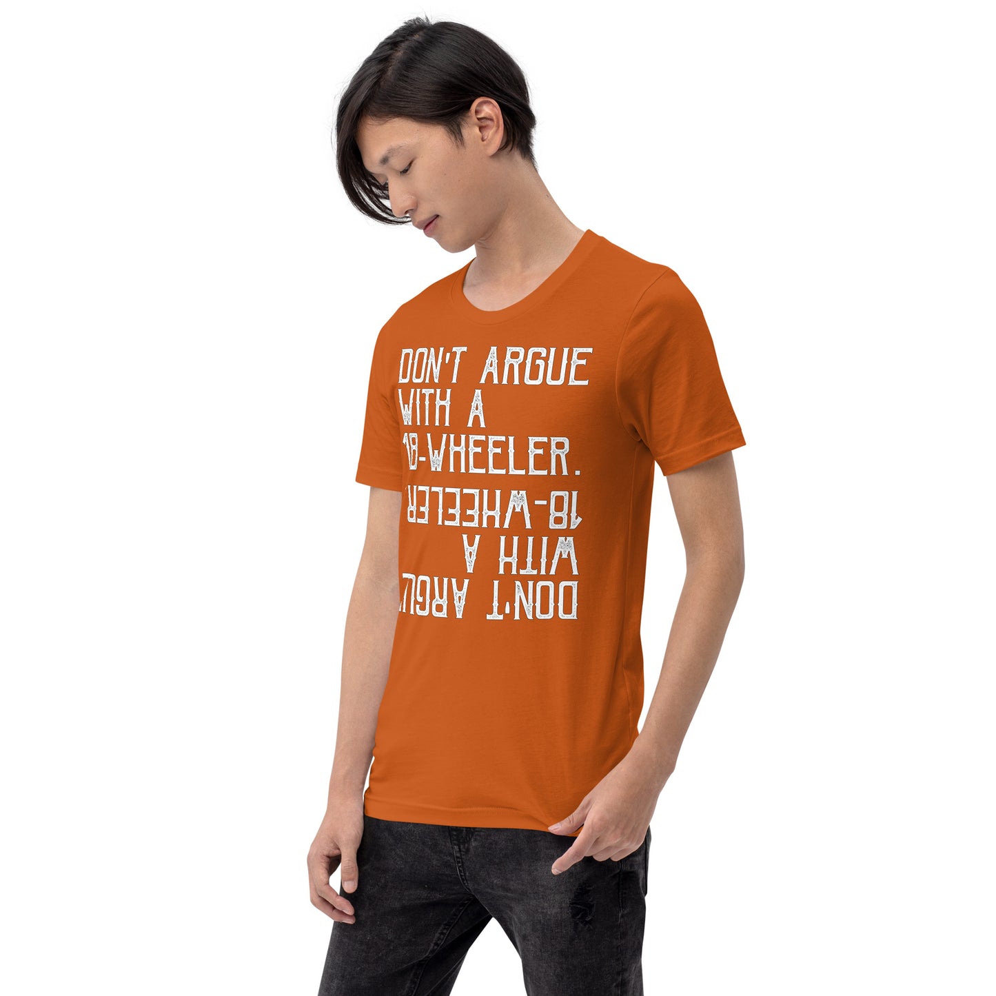 Unisex t-shirt - never argue with 18 wheeler