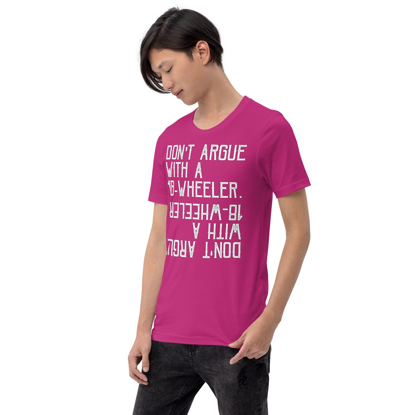 Unisex t-shirt - never argue with 18 wheeler