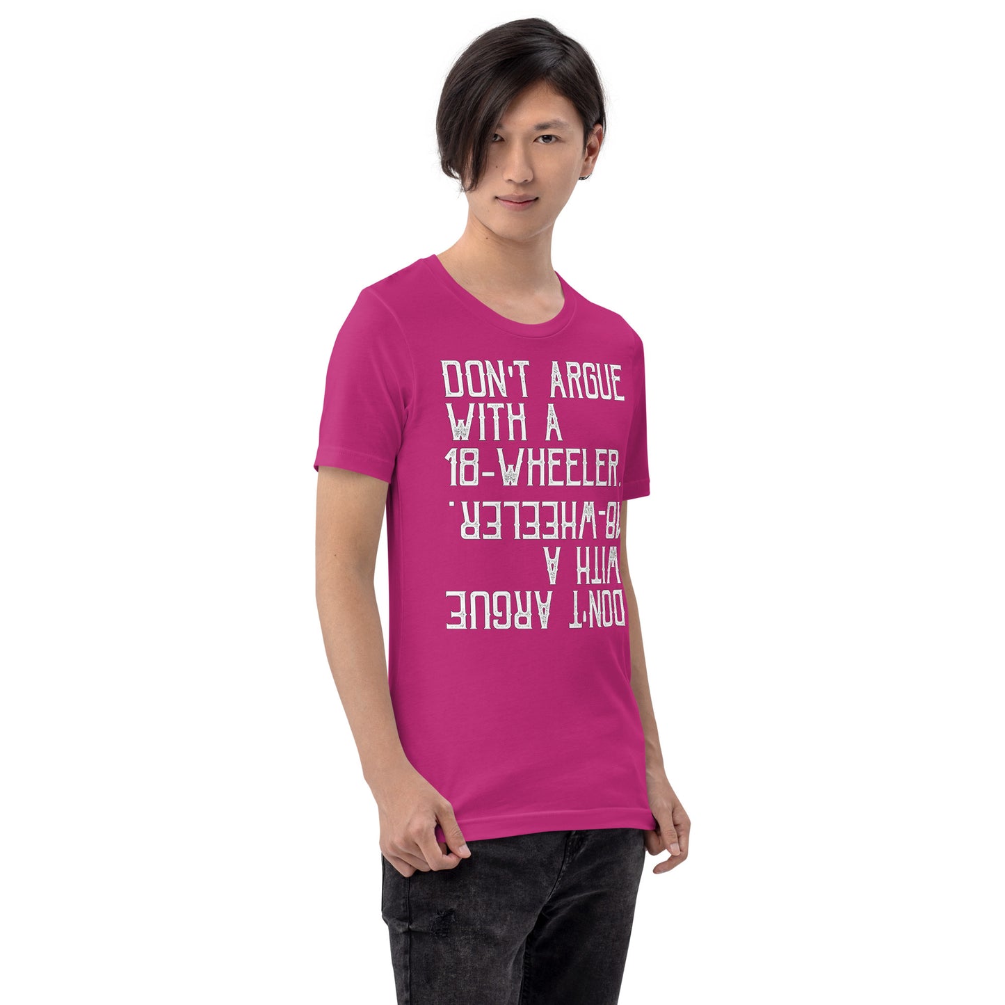 Unisex t-shirt - never argue with 18 wheeler