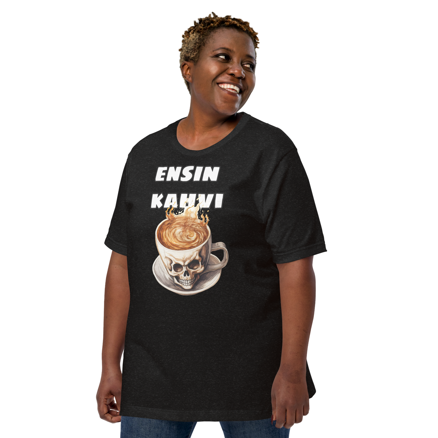 Unisex t-paita - ensin kahvi