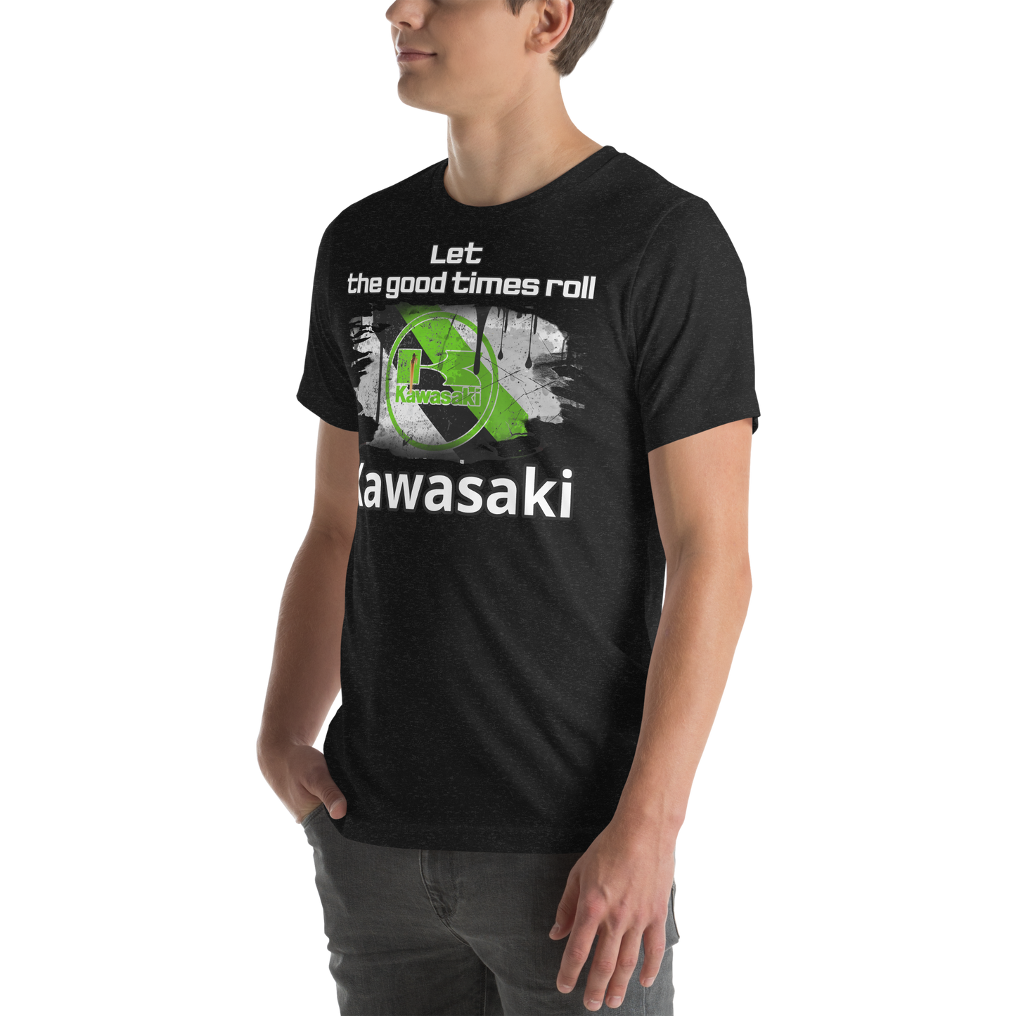 Unisex t-Paita - kawasaki + slogan tai oma teksti