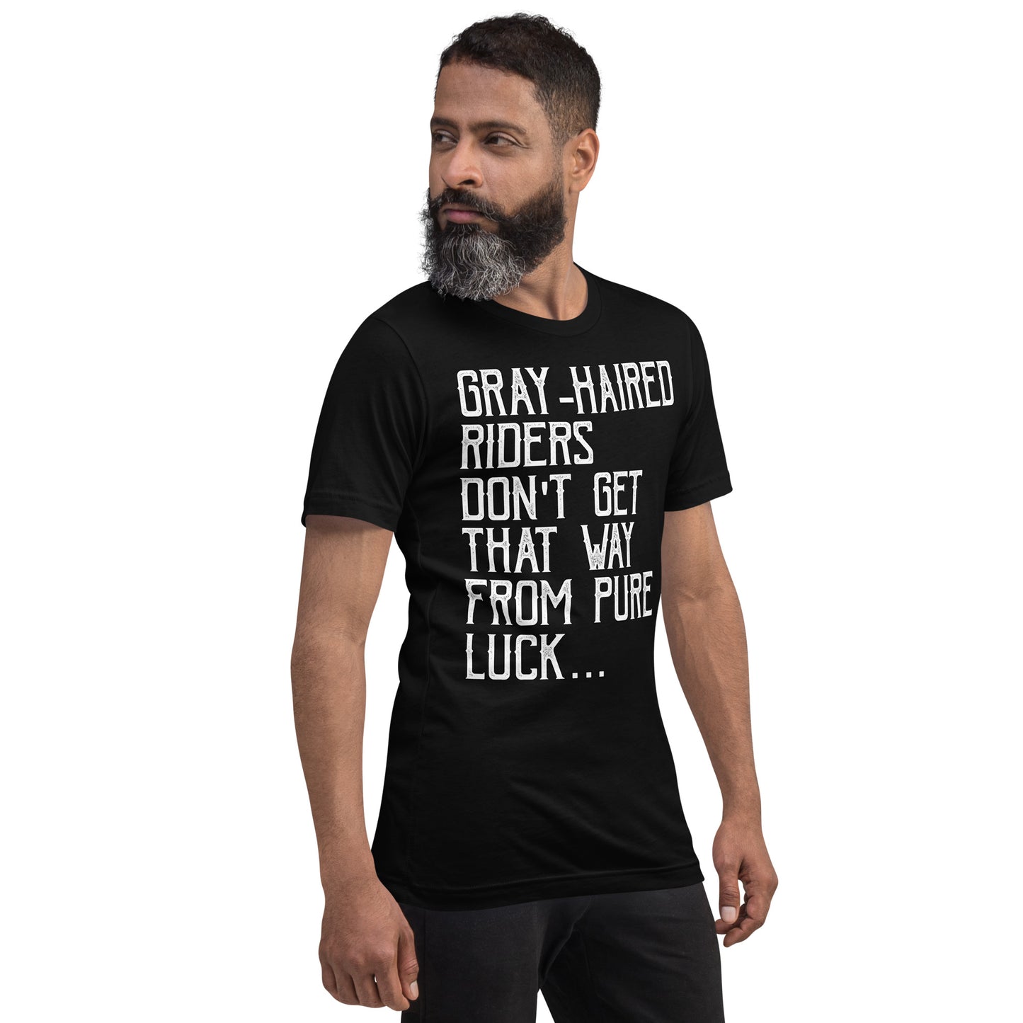 Unisex t-shirt - greyhaired biker