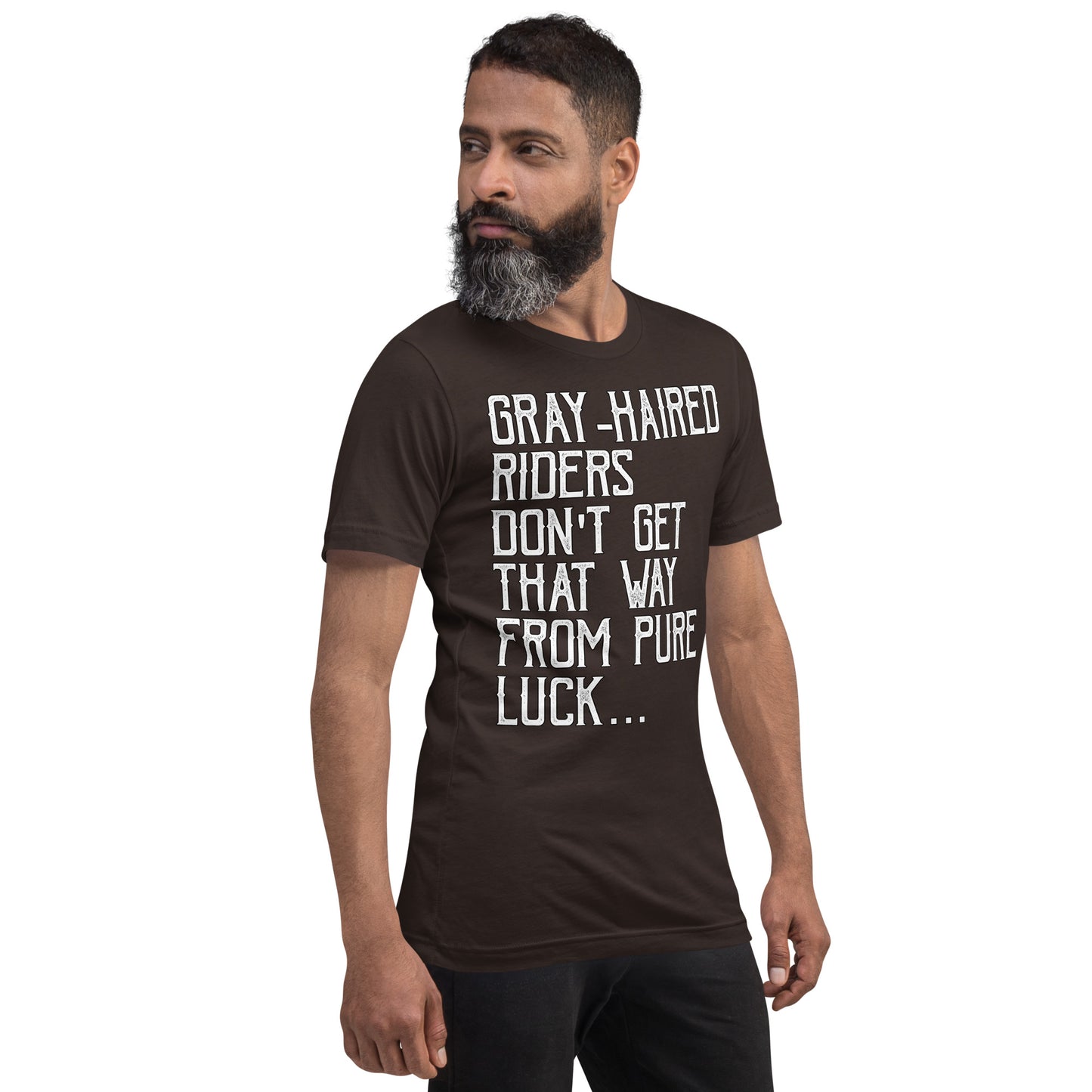 Unisex t-shirt - greyhaired biker