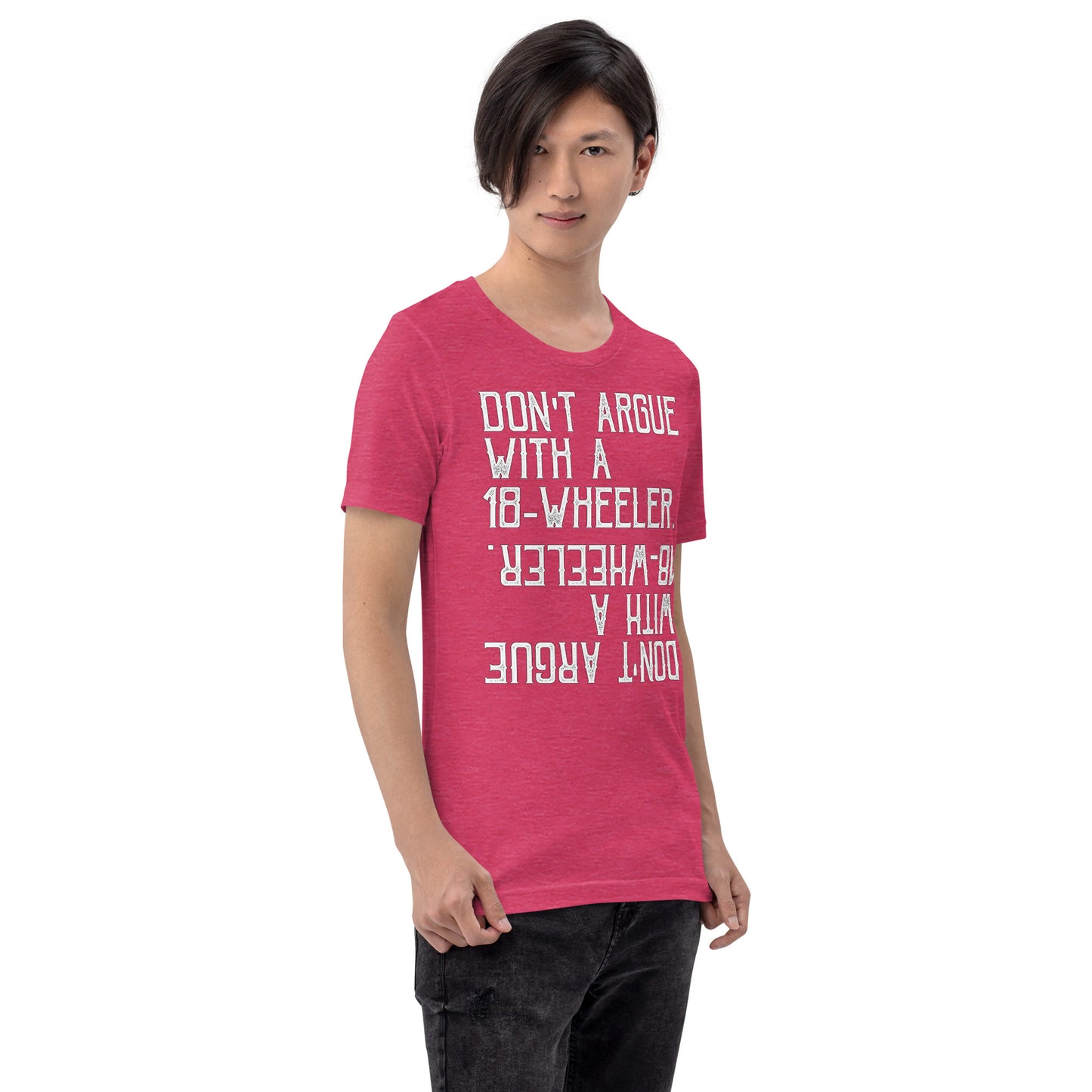 Unisex t-shirt - never argue with 18 wheeler