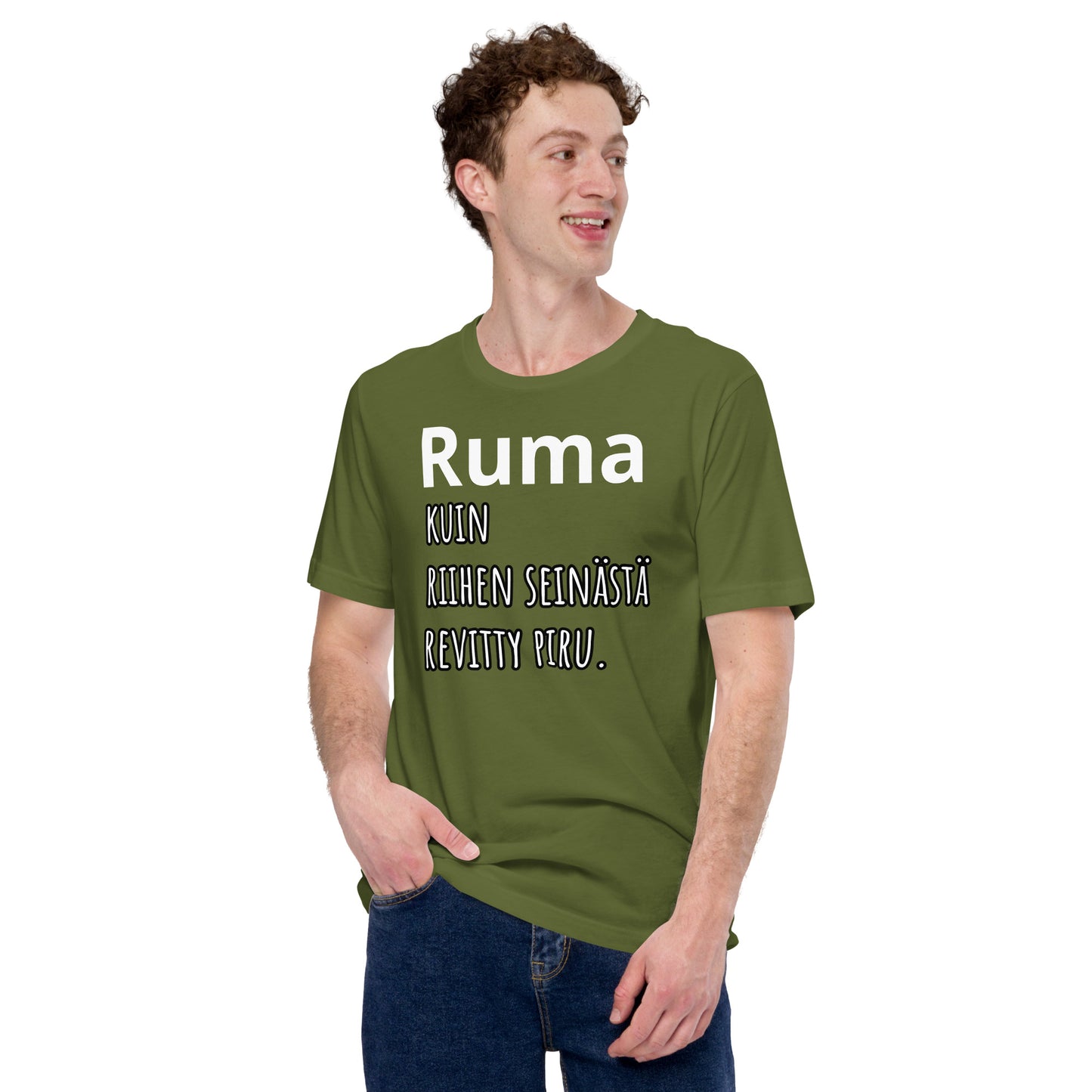 Unisex t-paita - Ruma, kuin riihen seinästä revitty piru