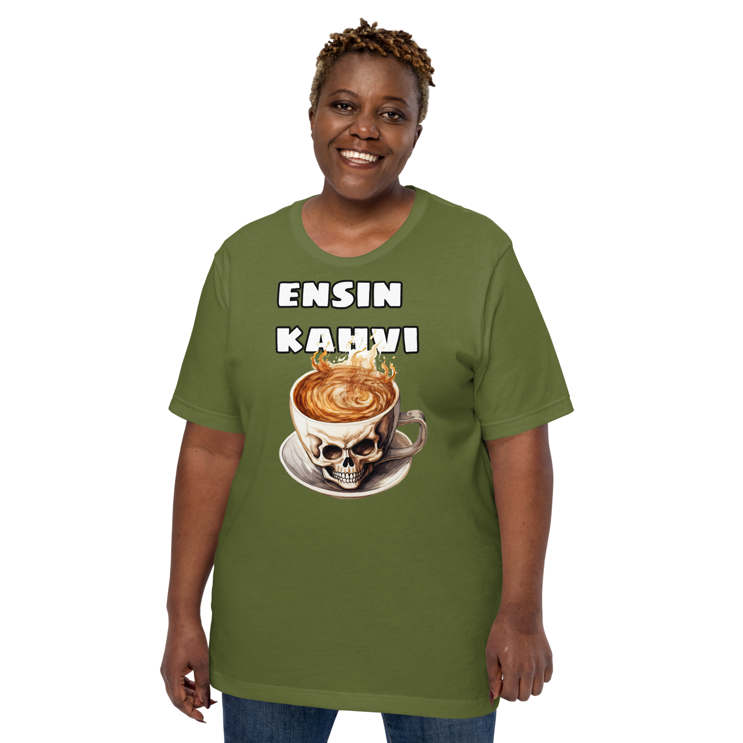 Unisex t-paita - ensin kahvi