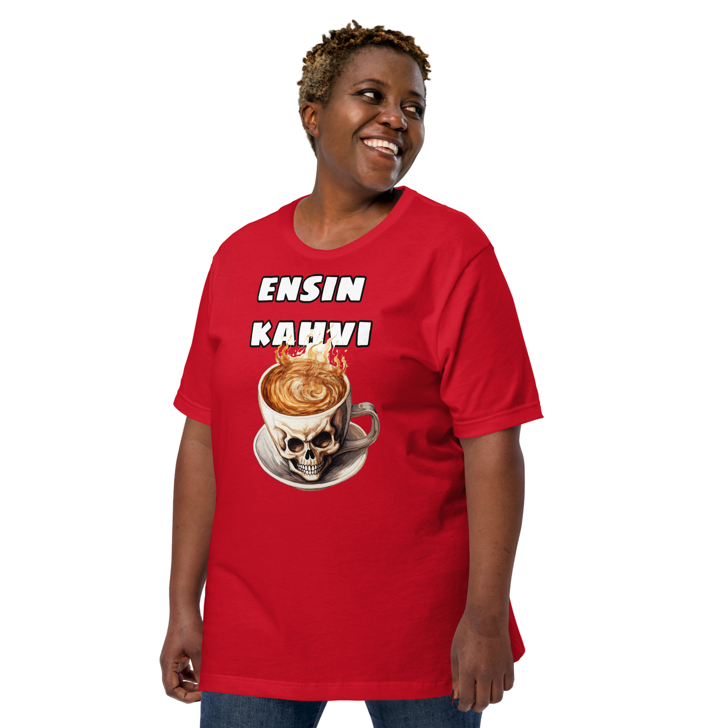 Unisex t-paita - ensin kahvi