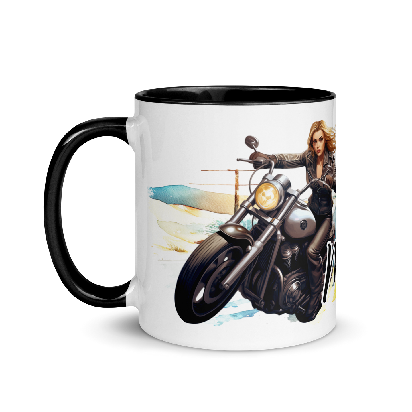 Mug with colors - bae i love my bike more than you