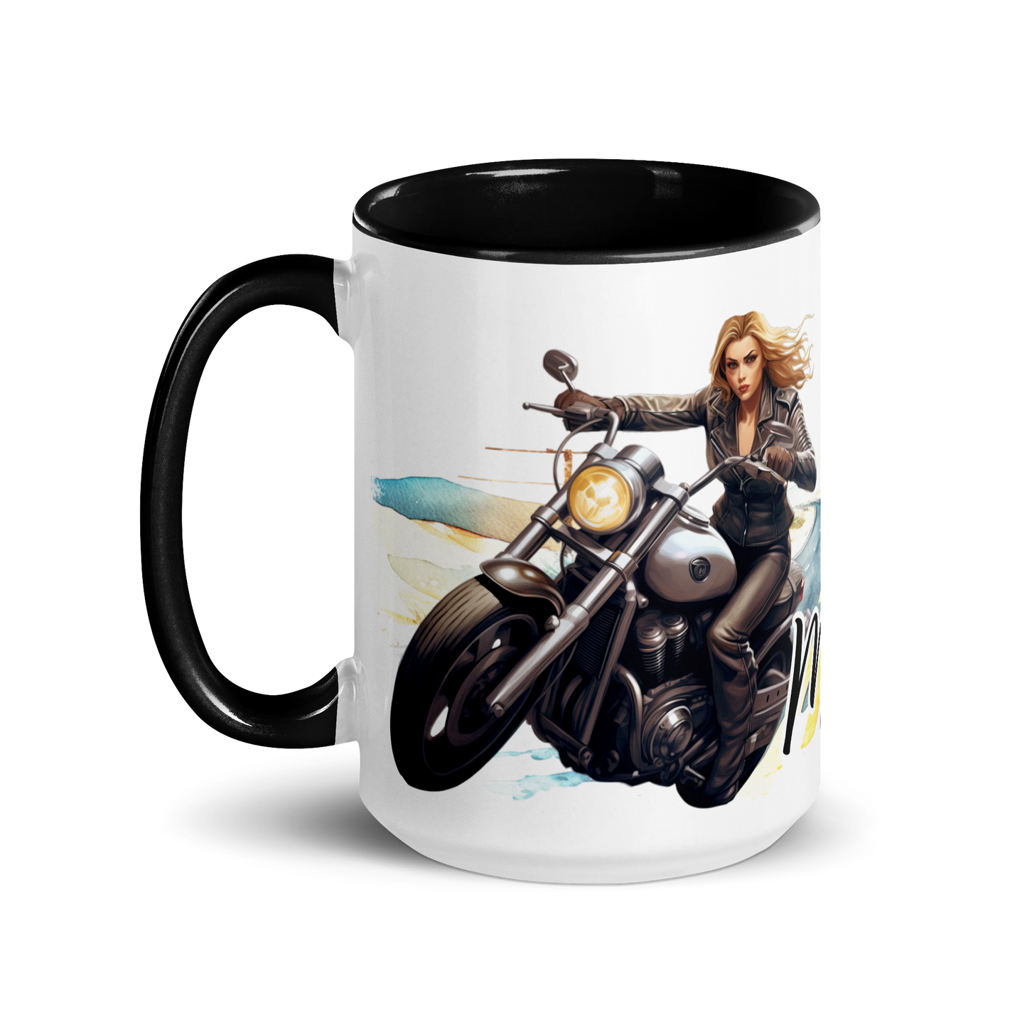 Mug with colors - bae i love my bike more than you