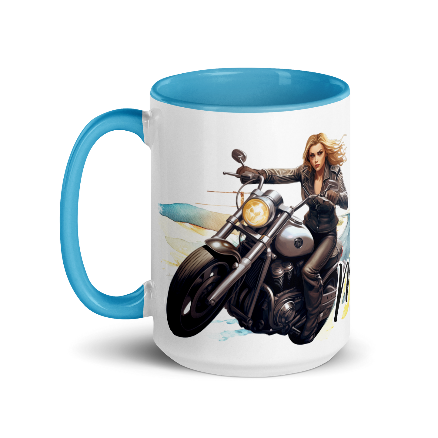 Mug with colors - bae i love my bike more than you