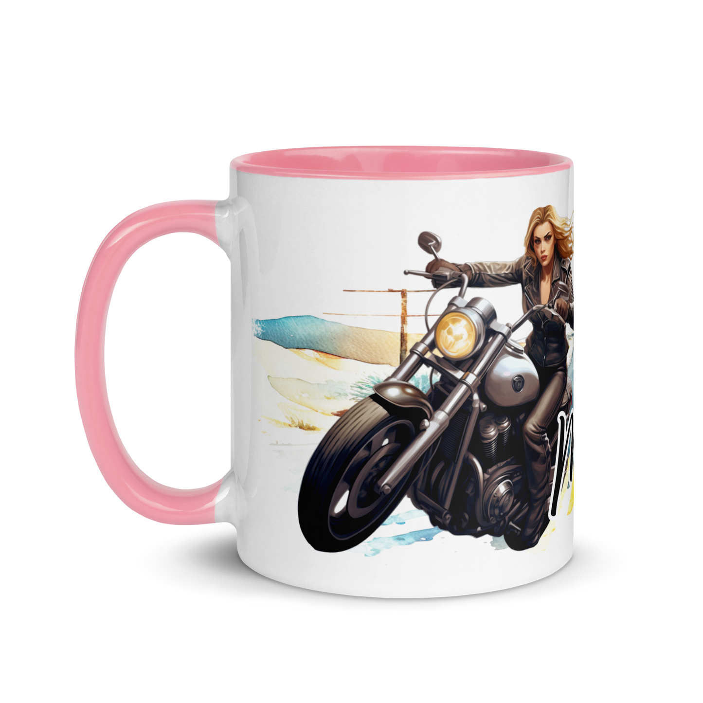 Mug with colors - bae i love my bike more than you