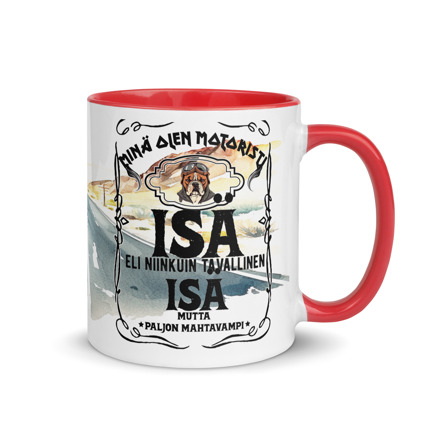 Mug with colors - a more powerful motorcyclist father