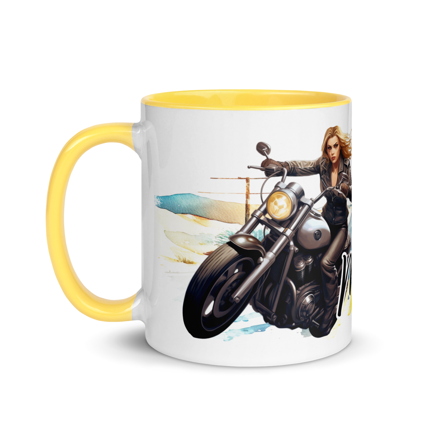 Mug with colors - bae i love my bike more than you