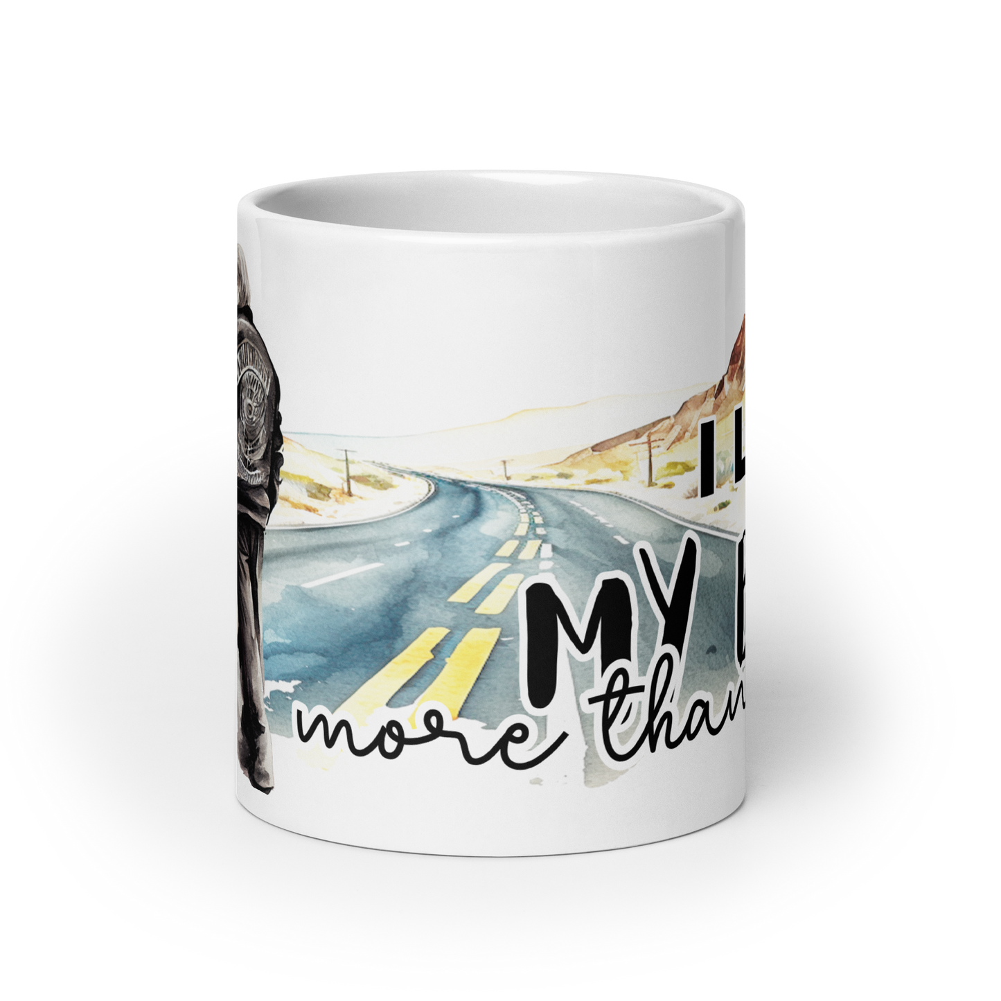 ceramic mug - bae i love my bike more than you